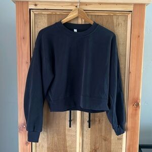 Lululemon Softstreme Perfectly Oversized Cropped Crew, Sz 4 in Black